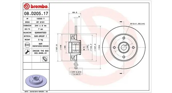 Bremsscheibe MAGNETI MARELLI 360406162300