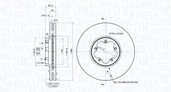 Bremsscheibe Vorderachse MAGNETI MARELLI 360406183500 Bild Bremsscheibe Vorderachse MAGNETI MARELLI 360406183500