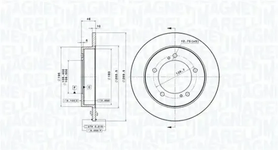 Bremsscheibe Vorderachse MAGNETI MARELLI 360406187700 Bild Bremsscheibe Vorderachse MAGNETI MARELLI 360406187700