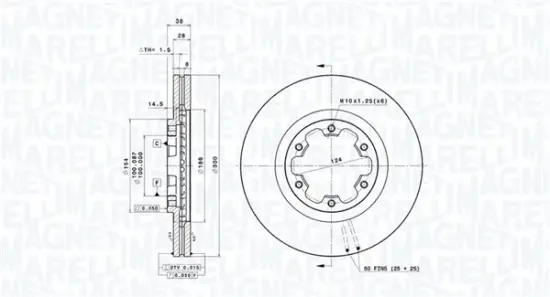 Bremsscheibe Vorderachse MAGNETI MARELLI 360406220900 Bild Bremsscheibe Vorderachse MAGNETI MARELLI 360406220900