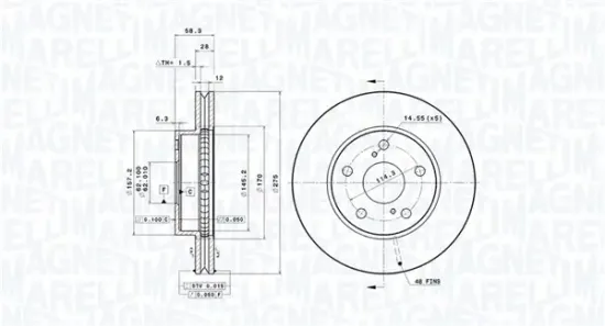 Bremsscheibe Vorderachse MAGNETI MARELLI 360406221000 Bild Bremsscheibe Vorderachse MAGNETI MARELLI 360406221000