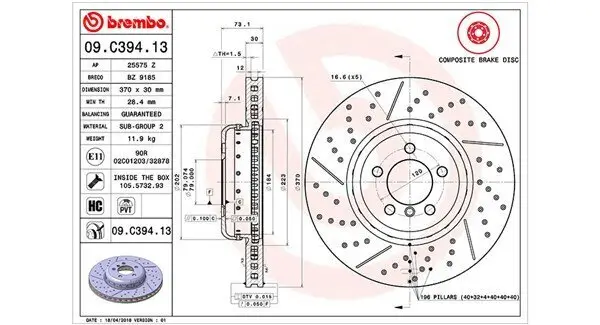 Bremsscheibe MAGNETI MARELLI 360406130104