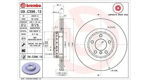 Bremsscheibe MAGNETI MARELLI 360406130204