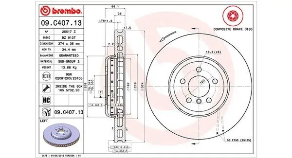 Bremsscheibe MAGNETI MARELLI 360406131104