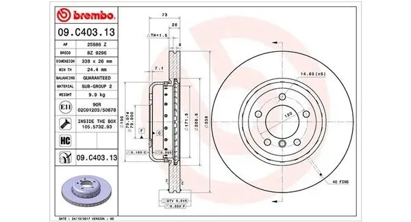 Bremsscheibe Vorderachse MAGNETI MARELLI 360406132904