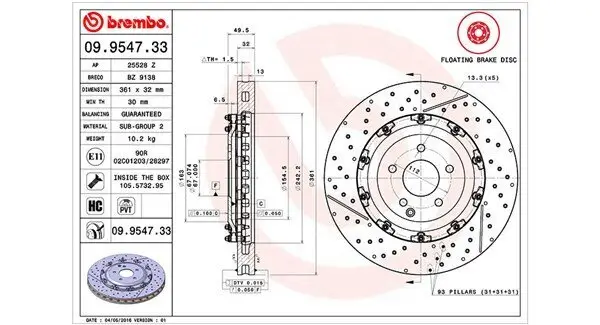 Bremsscheibe MAGNETI MARELLI 360406128903