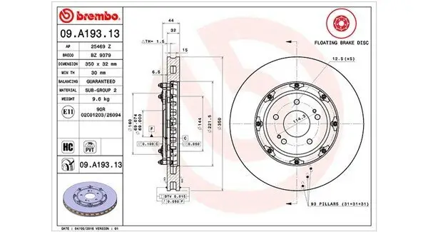 Bremsscheibe MAGNETI MARELLI 360406129403