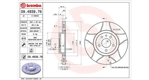 Bremsscheibe Vorderachse MAGNETI MARELLI 360406000305