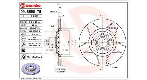 Bremsscheibe Vorderachse MAGNETI MARELLI 360406001605