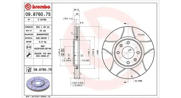 Bremsscheibe MAGNETI MARELLI 360406018905