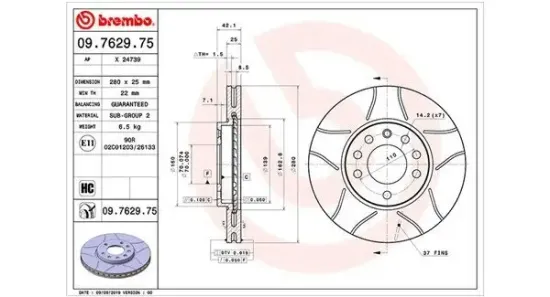 Bremsscheibe Vorderachse MAGNETI MARELLI 360406038805 Bild Bremsscheibe Vorderachse MAGNETI MARELLI 360406038805