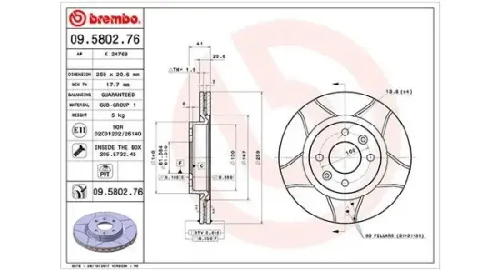 Bremsscheibe Vorderachse MAGNETI MARELLI 360406043105 Bild Bremsscheibe Vorderachse MAGNETI MARELLI 360406043105