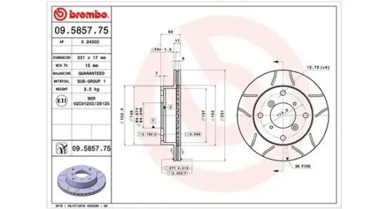 Bremsscheibe Vorderachse MAGNETI MARELLI 360406046005 Bild Bremsscheibe Vorderachse MAGNETI MARELLI 360406046005