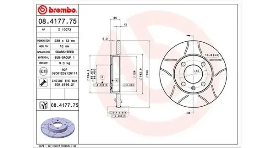 Bremsscheibe Vorderachse MAGNETI MARELLI 360406047905 Bild Bremsscheibe Vorderachse MAGNETI MARELLI 360406047905