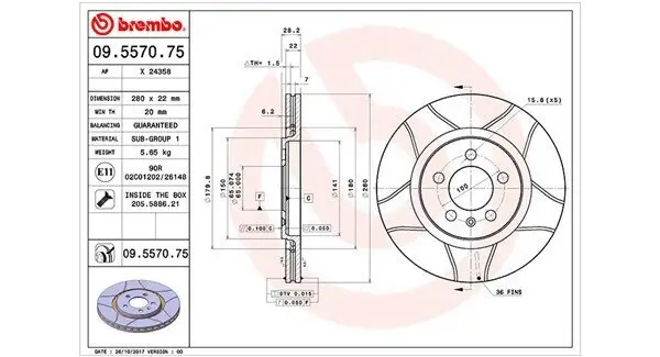 Bremsscheibe Vorderachse MAGNETI MARELLI 360406048605