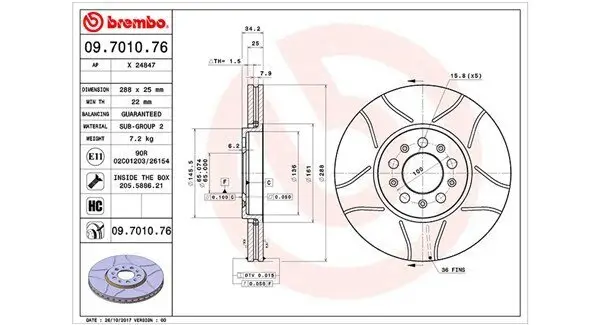 Bremsscheibe Vorderachse MAGNETI MARELLI 360406049305