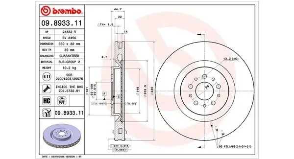 Bremsscheibe Vorderachse MAGNETI MARELLI 360406000701