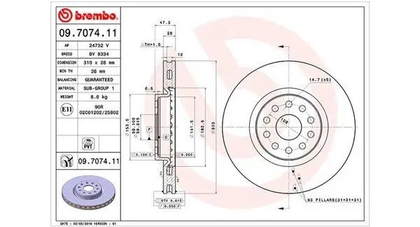 Bremsscheibe MAGNETI MARELLI 360406010701