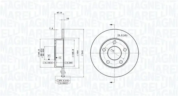 Bremsscheibe MAGNETI MARELLI 360406012801 Bild Bremsscheibe MAGNETI MARELLI 360406012801