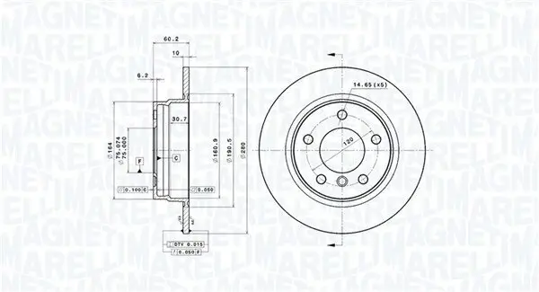 Bremsscheibe MAGNETI MARELLI 360406016101