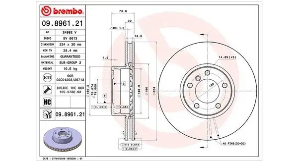 Bremsscheibe MAGNETI MARELLI 360406017201