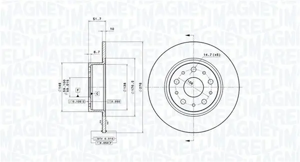 Bremsscheibe MAGNETI MARELLI 360406029301