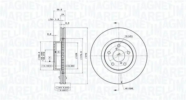 Bremsscheibe MAGNETI MARELLI 360406045401