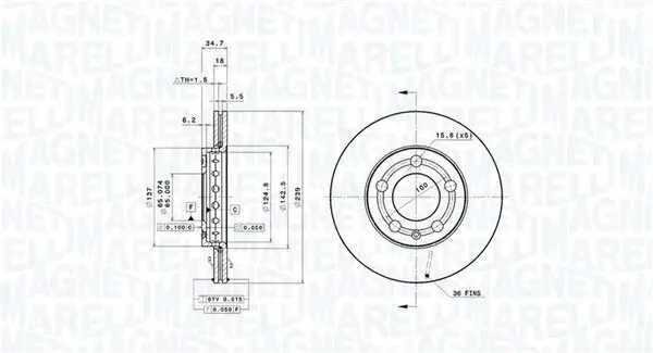 Bremsscheibe MAGNETI MARELLI 360406049601