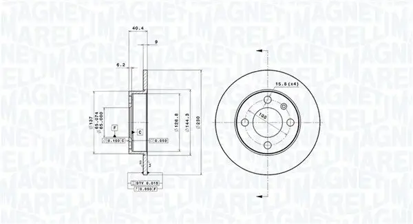 Bremsscheibe MAGNETI MARELLI 360406049801