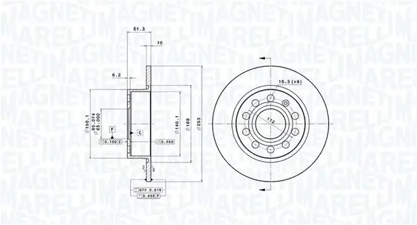 Bremsscheibe MAGNETI MARELLI 360406050701