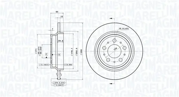 Bremsscheibe MAGNETI MARELLI 360406051901