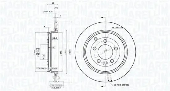 Bremsscheibe Hinterachse MAGNETI MARELLI 360406054801 Bild Bremsscheibe Hinterachse MAGNETI MARELLI 360406054801