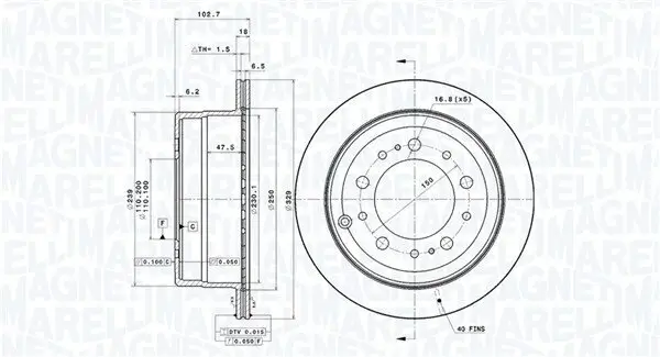 Bremsscheibe MAGNETI MARELLI 360406055401 Bild Bremsscheibe MAGNETI MARELLI 360406055401