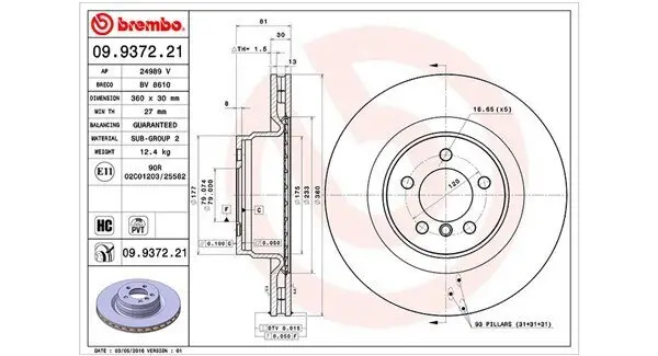 Bremsscheibe Vorderachse MAGNETI MARELLI 360406055701