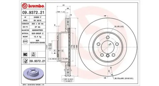 Bremsscheibe Vorderachse MAGNETI MARELLI 360406055701 Bild Bremsscheibe Vorderachse MAGNETI MARELLI 360406055701