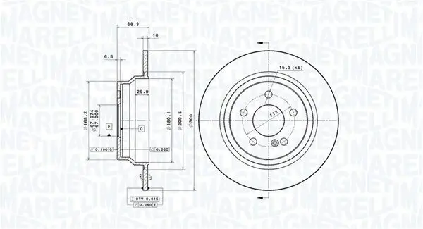 Bremsscheibe MAGNETI MARELLI 360406057301