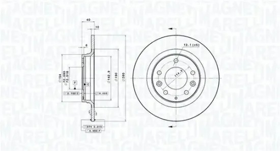 Bremsscheibe Hinterachse MAGNETI MARELLI 360406060401 Bild Bremsscheibe Hinterachse MAGNETI MARELLI 360406060401