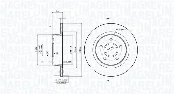 Bremsscheibe MAGNETI MARELLI 360406061601