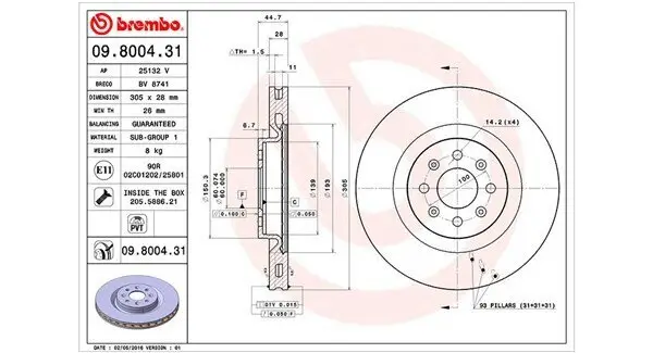 Bremsscheibe MAGNETI MARELLI 360406064500