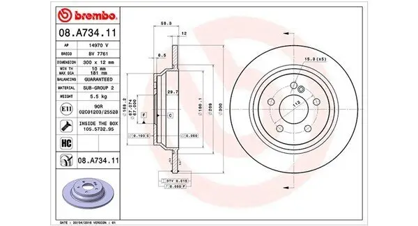 Bremsscheibe MAGNETI MARELLI 360406077000