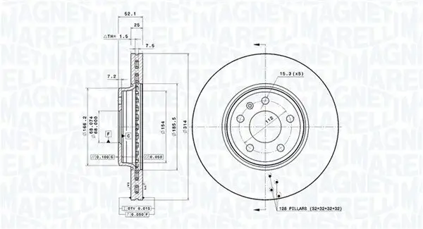 Bremsscheibe MAGNETI MARELLI 360406081401