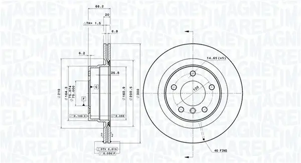 Bremsscheibe MAGNETI MARELLI 360406087101