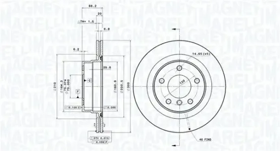 Bremsscheibe MAGNETI MARELLI 360406087101 Bild Bremsscheibe MAGNETI MARELLI 360406087101