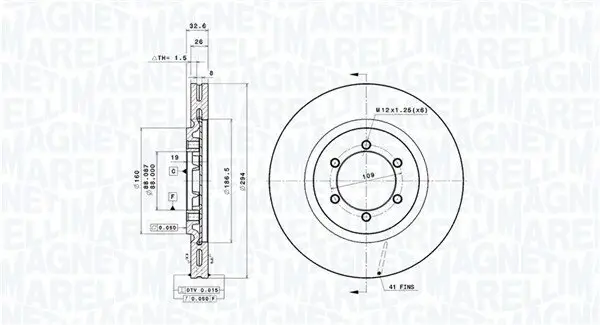 Bremsscheibe Vorderachse MAGNETI MARELLI 360406093301