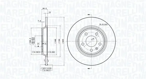 Bremsscheibe MAGNETI MARELLI 360406095001