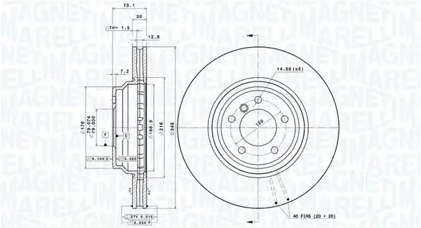 Bremsscheibe Vorderachse MAGNETI MARELLI 360406096201