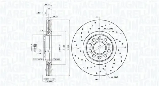 Bremsscheibe Vorderachse MAGNETI MARELLI 360406101901 Bild Bremsscheibe Vorderachse MAGNETI MARELLI 360406101901