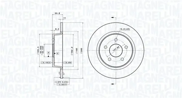 Bremsscheibe MAGNETI MARELLI 360406108501