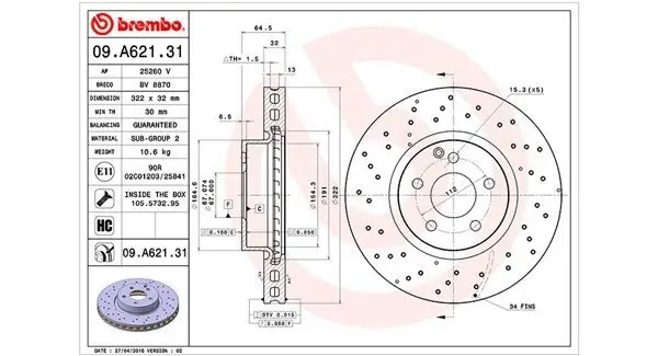 Bremsscheibe MAGNETI MARELLI 360406109101