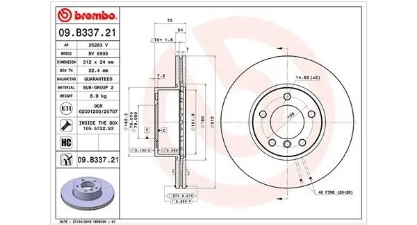 Bremsscheibe MAGNETI MARELLI 360406110501